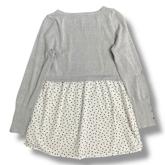 A Pea in the Pod Maternity Gray Polka Dot Tunic Top Long Sleeve Size M - Picture 6 of 8